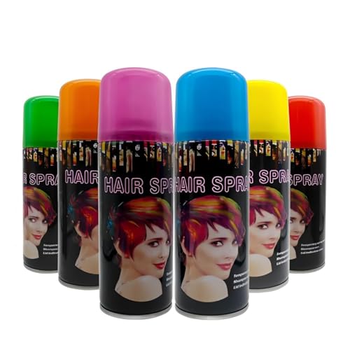24-Pack Temporary Hair Color Spray Set - 6 Assorted Colors