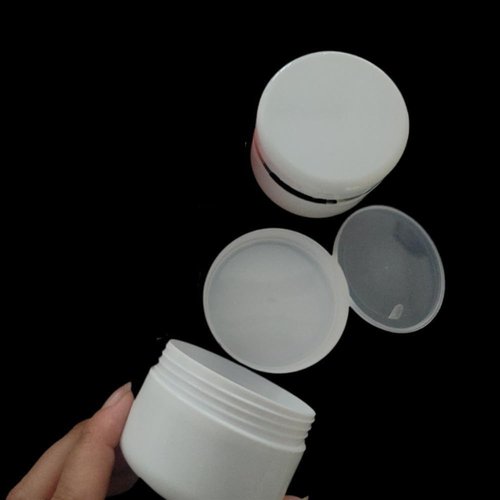 8 Pack Plastic Empty Cosmetic Containers with Lid, Portable 3 Oz 100ml Refillable Make-up Face Cream Jars Case for Body Scrub Mask Lotion Storage Pot (White)