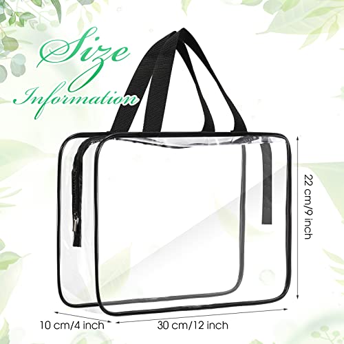 Reginary 10 Pack Large Clear Toiletry Cosmetic Makeup Bag with Zipper and Handle Travel Tote Pouch PVC Plastic Toy Storage Organizer