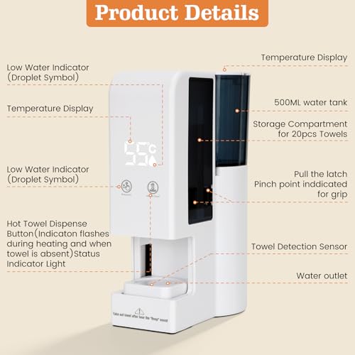 Hot Towel Dispenser Heater Machine 55°C with 100 Towels