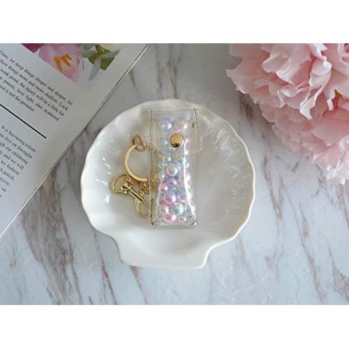 Patty Both Fashion Clear Lipstick Keychain Holder Lipstick Case Holder Lip Balm Holder with Key Chain, Portable