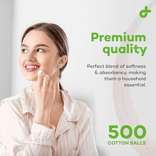 Dealmed 100% Pure Cotton Balls - 500 Count Soft Absorbent Multipurpose Pack