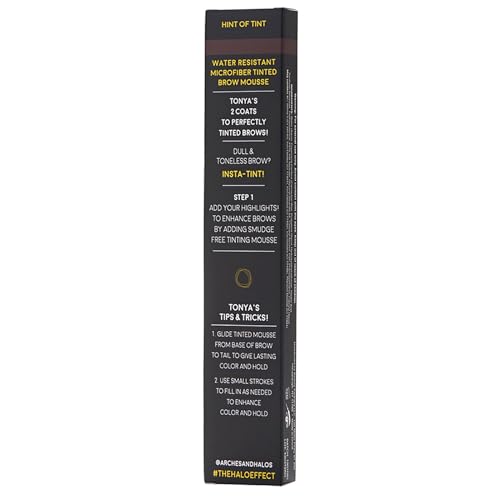 Arches & Halos Microfiber Tinted Brow Mousse - Highly Pigmented Brow Color - For Full and Bold Brows - Vegan and Cruelty Free Makeup - Charcoal, 0.106 fl oz (Pack of 2)