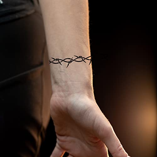 Barbed Wire Temporary Tattoos - 6 Sheets Waterproof Armbands