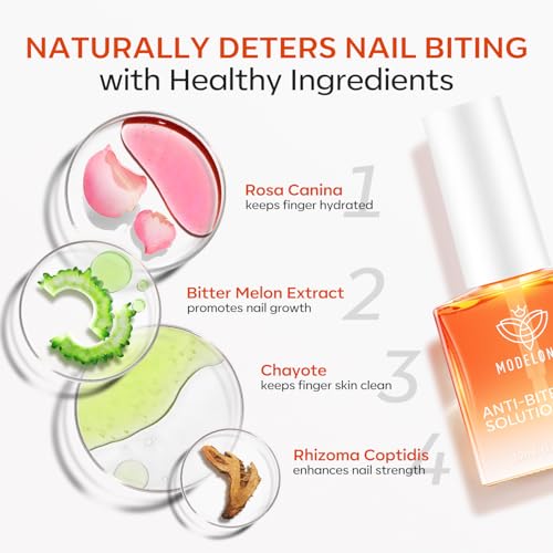 Modelones Anti Nail Biting Polish - Bitter Thumb Sucking Deterrent, 0.48 fl oz