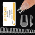 Short Square Gel Nail Tips 600Pcs Full Cover Clear