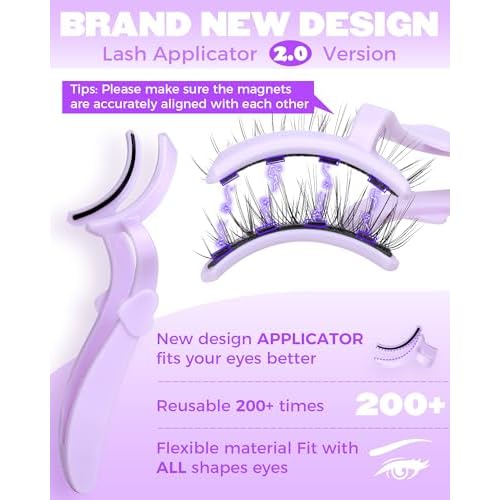 JIMIRE Magnetic Eyelashes Natural Look Wispy Magnetic Lashes with Applicator Cat Eye False Eyelashes with Magnets No Glue Needed Manga Lashes