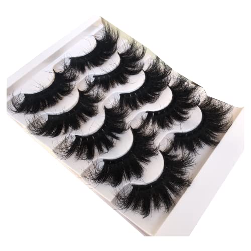 25MM Fluffy False Eyelashes - 5 Pairs 3D Faux Mink Lashes