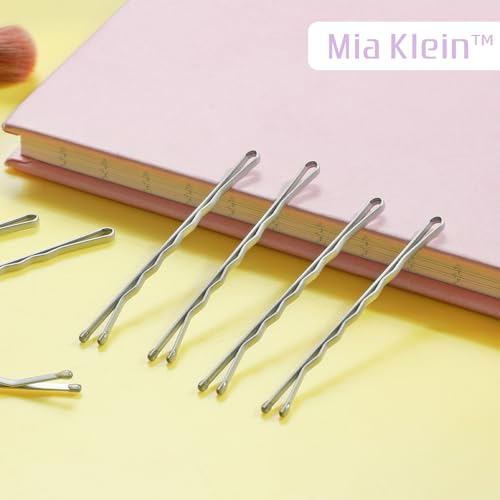 Mia Klein Bobby Pins 2 Inch Silver 60pc Hair Grips