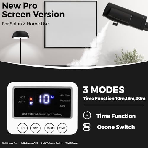 Facial Steamer for Estheticians, Timer Function & Hot Mist, Vaporizador Facial Steamer Professional On Wheels for Home Use & Spa Salon Skin Cleasning