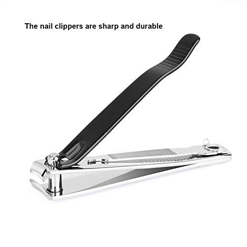 Large Nail Clippers Set - Curved Fingernail & Toenail Clippers with Nail File