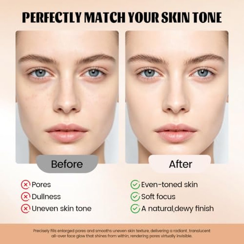 LuLuTone Color-Changing Foundation Stick with Brush - Long Lasting Hydrating Formula for All Skin Tones