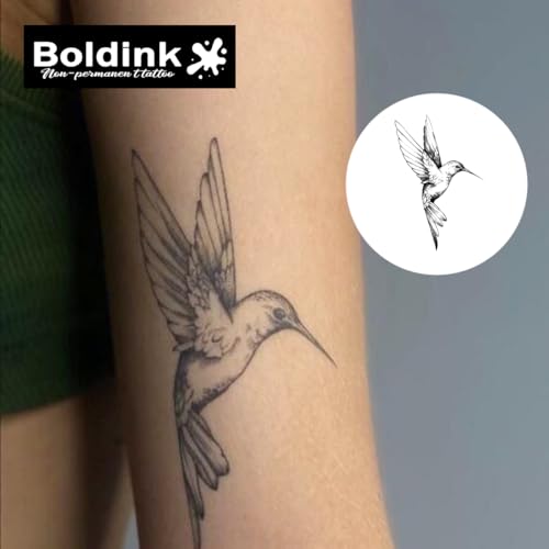 Semi-permanent Tattoos,Realistic Fake Tattoos,Last 7-15 Days,Waterproof Non-reflective Temporary Tattoo Stickers,Cruelty-free,Uniquely Designed Exquisite Packaging(Bird 1)