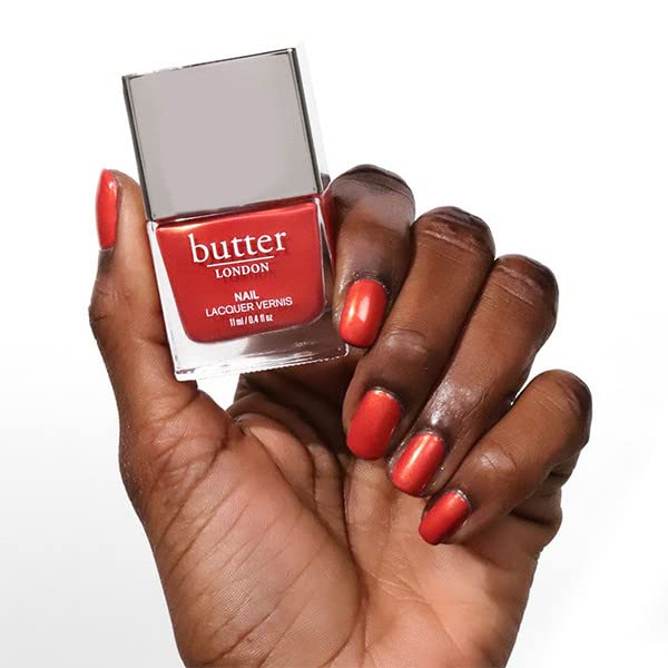 butter LONDON Patent Shine 10X Nail Lacquer, Helps Protect & Strengthen Nails, Gel-Like Finish & Chip-Resistant, 10-Free Formula, Vegan, Cruelty & Paraben Free, Empire Red