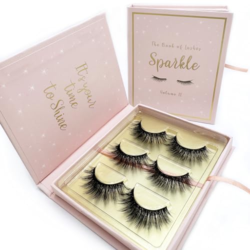 Sparkle 3D Faux Mink False Lashes - 3 Pairs, Reusable