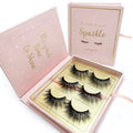 Sparkle 3D Faux Mink False Lashes - 3 Pairs, Reusable