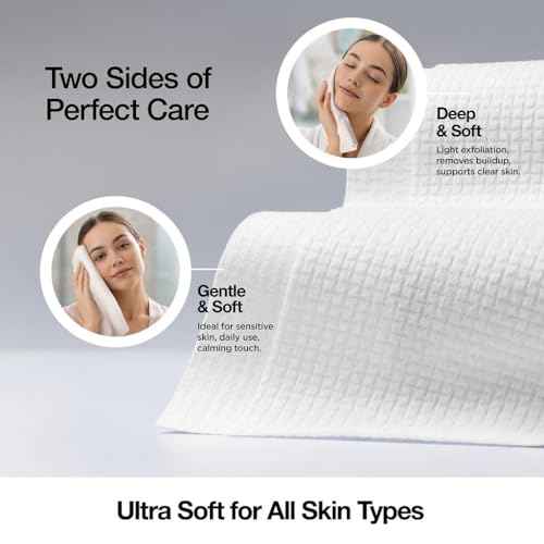 Face Towels - Ultra Soft and Thick Disposable Face Towelettes for Women - Biodegradable Facial Towels for Sensitive Skin - Face Cleansing, Makeup Removal, 10x12 Extra Large - 50 Pack