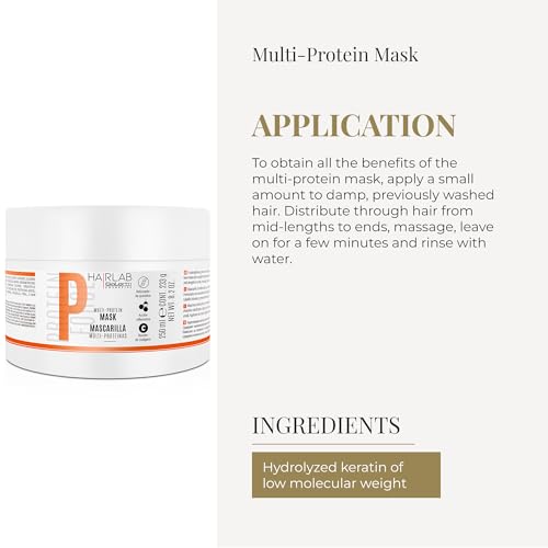 SALERM - Damaged Hair Mask - Multi-Proteins Hair Lab - 250 ml - Helps Replenish Natural Keratin - Adds Volume and Strength - Paraben-Free