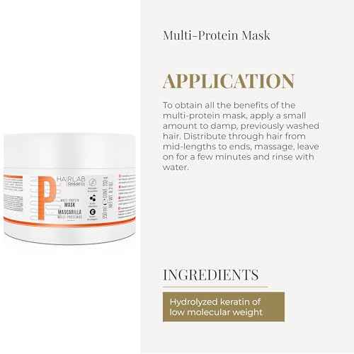 SALERM - Damaged Hair Mask - Multi-Proteins Hair Lab - 250 ml - Helps Replenish Natural Keratin - Adds Volume and Strength - Paraben-Free