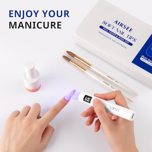 AIRSEE Mini UV Nail Lamp Cordless LED - 20/60s Timer