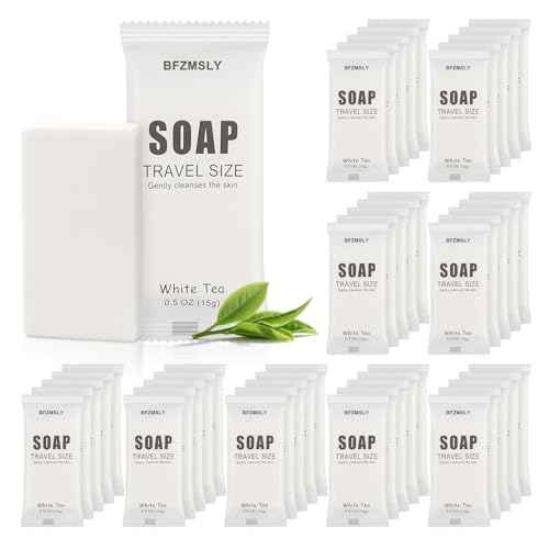 200 Pack Bulk Wrapped Hotel Bar Soap, 0.5 oz (15g), White Tea Scent ? Mini Guest Soaps for Hotels, Airbnb, Vacation Rentals, Travel Toiletries, Individually Wrapped