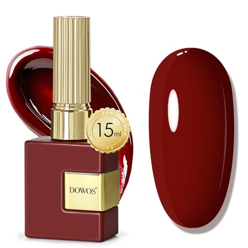 Dowos Burgundy Gel Nail Polish 15ML Same Color & Bottle Soak Off Manicure