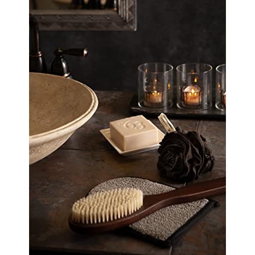 Urbana Spa Prive Men's Bamboo Charcoal Collection, Shower Pouf, Brown (6338)