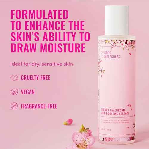 Good Molecules Sakura Hyaluronic Acid Boosting Essence - Ultra Hydrating Facial Moisturizer - Skincare for Hydration, Tightening, Anti Aging, Instant Glow - Skin Care for Face