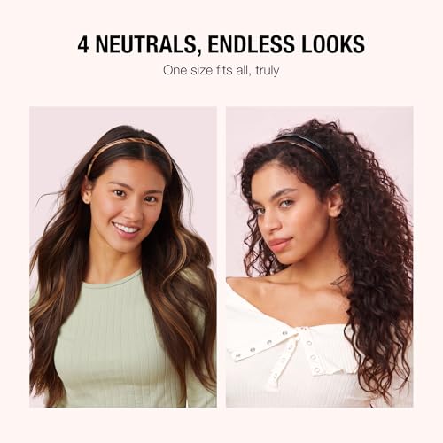 Scünci Skinny Headbands, 4-Pack No-Damage Hold
