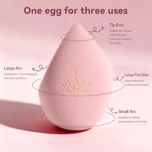 AMORTALS Heart Makeup Sponge Set - 2 Pcs Soft Beauty Sponges with Heart-Shaped Holder for Liquid Foundation, Cream, and Powder - Latex-Free Blending Sponge Kit for Valentine's Day Gifts for Women