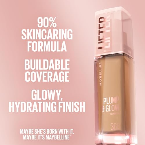 Maybelline Lifter Plump & Glow Foundation with Niacinamide & Hyaluronic Acid, 120
