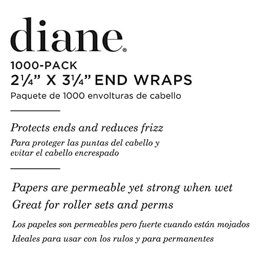 Diane End Wraps for Styling Hair in Salon or at Home 2.25 inch x 3.25 inch, White, Pack of 4, 4000 total wraps