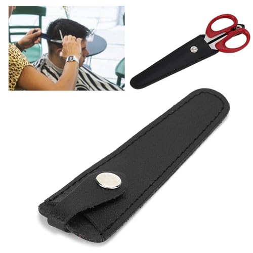 Black Leather Scissor Case – Compact Hair Salon Tool Cover