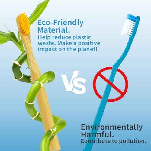 GENKENT 8 Counts Kids Bamboo Toothbrushes BPA Free Soft Bristles Travel Tooth Brush Natural Charcoal Toothbrush