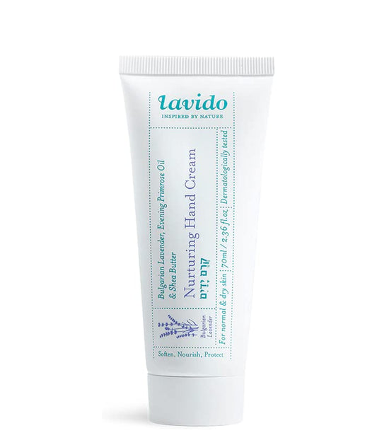 Lavido - Nurturing Hand Cream | Clean, Non-Toxic Skincare (Bulgarian Lavender + Evening Primrose Oil, 2.36 fl oz | 70 ml)