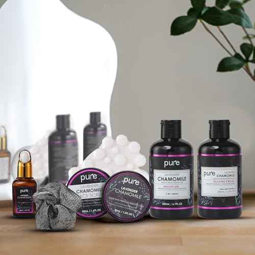 Lavender Bath Spa Gift Set for Men Women and Couples! Best Spa Set for Birthday Valentines Gift (8 PC)