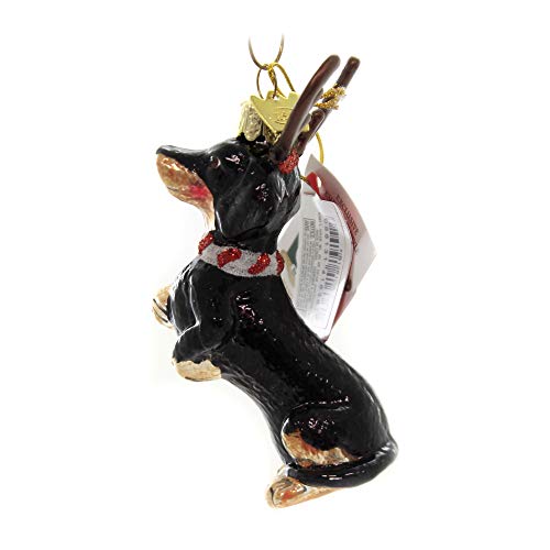 Noble Gems™ Dachshund With Antlers Glass Ornament for Christmas