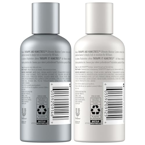 Nexxus Therappe Shampoo & Humectress Conditioner, Travel-Size (6 Sets, 12 Bottles), Elastin Protein & Green Caviar Revive Dry Hair with 24H Moisture, 3 Oz Ea