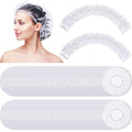 Retisee 500 Pcs Disposable Shower Caps Bulk 18.2 Plastic Clear Hair Caps Elastic Large Thick Waterproof Bath Covers for Women Hair Care Cleaning Supplies Spa Hotel Salon Home Travel Accessories
