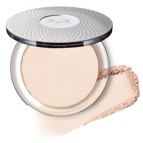 PUR Beauty 4-in-1 Pressed Mineral Makeup Powder Foundation with SPF 15 - Concealer & Finishing Compact Pressed Powder for Face - Buildable Medium to Full Coverage Foundation Powder (Chestnut)