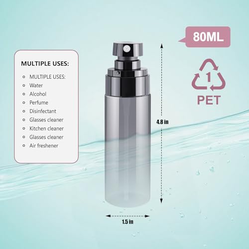 3-Pack 80ml TSA Travel Spray Bottles | Refillable Atomizer Set