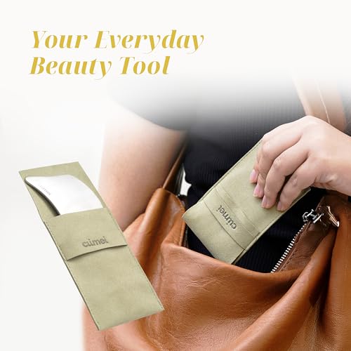 SHUHU Stainless Steel Gua Sha Facial Tool for Face & Body ? Jawline Sculptor & Puffiness Relief ? Face Massage Tool for Lymphatic Drainage, Tension & Muscle Relief, with Travel Pouch