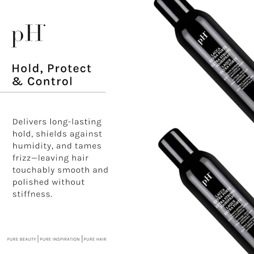 pH PURE HAIR Extra Hold Hairspray - Strong, Anti-Frizz, Humidity-Resistant, Fast-Dry, Floral Scent, 10.1 oz