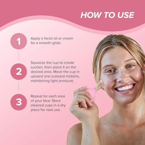 Skin Gym Facial Cupping Set, Glass Face Cupping Tool for Massage Therapy, Sculpting, & Toning Chin, Jawline & Neck, 2 Piece