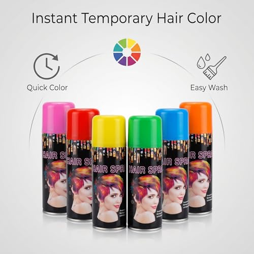 Toner Depot Temporary Hair Color Spray - Vibrant, Fast-Drying, Non-Sticky, 6 Colors, 4oz