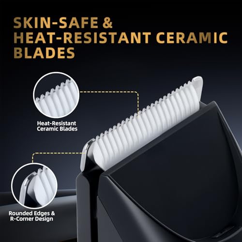 Men's Body Hair Trimmer with Ceramic Blades & LED Display