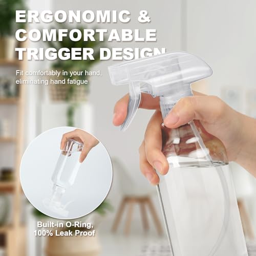 16.9 Oz Spray Bottles 2-Pack Heavy Duty Mist & Stream