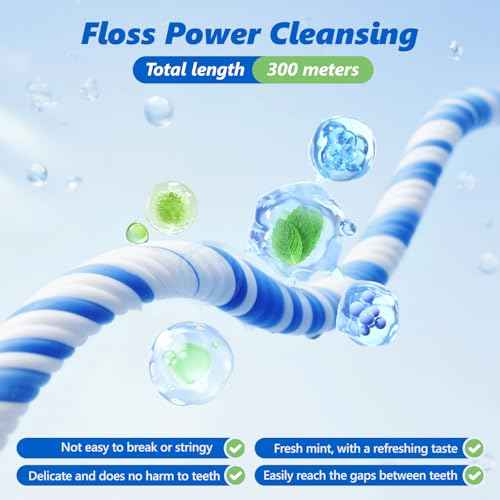 Woven Dental Floss, Expandable Waxed Dental Floss for Gentle,Oral Care Whitening Dental Floss,Plaque Remover for Teeth, Kid-Friendly String Floss,Mint,10 Spools (30 yd Each)
