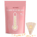 Painless Hard Wax Beads for Full Body Hair Removal, 1.1lb/17.6oz - Sensitive Skin, Bikini, Brazilian, Armpit, Home Waxing Kit for Women and Men with 20 Sticks (Cream)