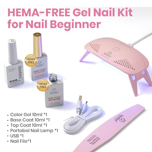 Beetles HEMA-Free Cloud White Gel Nail Kit with UV Light & Accessories